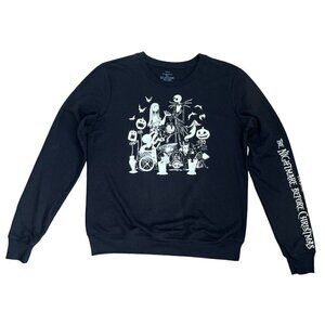 Nightmare Before Christmas Group Glow in the Dark Long Sleeve T Shirt Black Sz M